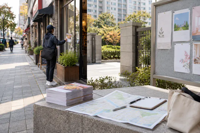 전단지 배포 작업 이해용 예시 이미지